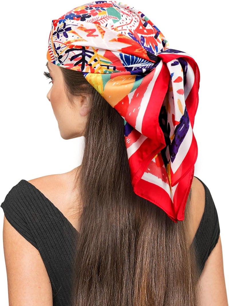 vimate Head Scarf for Women Hair 27'' Square Satin Silk Feeling Bnadana Neck Scarf Handbag Accessories Etc - Image 3